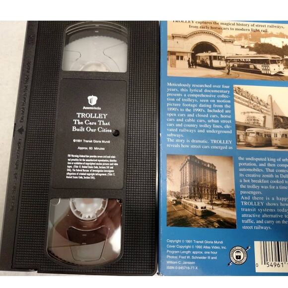 Trolley The Cars that Built Our Cities VHS Tape Vintage History 1890s-1990's - Picture 2 of 2